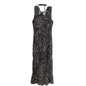 NWOT White House Black Market‎ Zebra High Low Maxi Dress Size 10